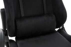 Irodai/gamer szék, fekete Velvet szövet, teherbírás 150 kg, SALOP
