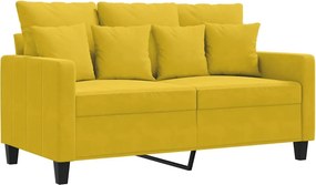 vidaXL kétszemélyes sárga bársony kanapé 120 cm