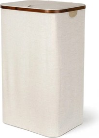 Krémszínű textil szennyeskosár Bamboo/Linen – Bigso