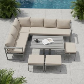 Kerti bútor szett acél Torrox bézs 5 részes