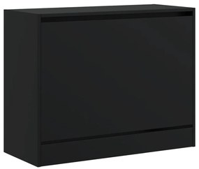 fekete szerelt fa cipőszekrény 80 x 34 x 63 cm