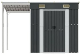 vidaXL antracitszürke fészer meghosszabbított tetővel 277x107x181 cm