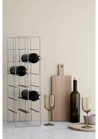 Ezüstszínű bortartó állvány, 12 üveghez