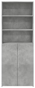 betonszürke szerelt fa magasszekrény 70 x 42,5 x 185 cm