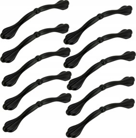 10 x Bútorfogantyú fekete 96 mm fém konyhabútor tartó