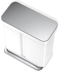 Simplehuman pedálos kuka szelektált hulladékhoz 58 l, fehér