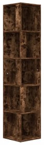 füstös tölgy színű szerelt fa sarokszekrény 33x33x164,5 cm