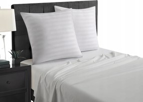 Párnahuzat szett 2 db 80x80 cm szatén csíkokkal Fehér