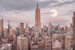 Poszter 60x40cm Empire State Building Manhattan panorámával New York, Ass