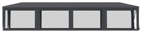 antracitszürke HDPE rendezvénysátor 10 hálós oldalfallal 3x12 m