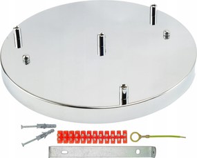 króm rozetta 4 lámpához, legnagyobb mennyezeti takaró, króm 30cm, loft lámpa, Diy