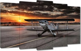 Vászonkép 100x60 Repülőgép naplemente
