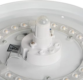 Kanlux 18124 - FOGLER LED mennyezeti lámpatest mozgásérzékelővel, 24 W, 230 V, Ø 38 cm