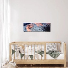 Kép - Téli hegyi panoráma II. (órával) (90x30 cm)
