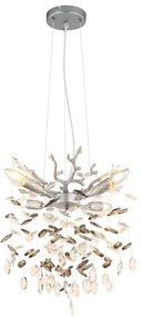 Globo 64138HS - QUEENA kábeles csillár 4xE14/40W/230V ezüst