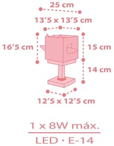 Dalber 64591 - Gyereklámpa LITTLE UNICORN 1xE14/8W/230V