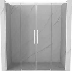 Mexen Rox Duo tolóajtós zuhanyajtó 190 cm, átlátszó, fehér - 8C2-190-002-20-00