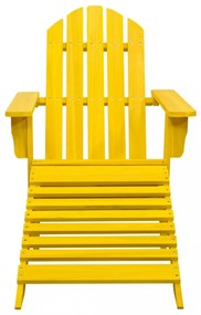 sárga tömör fenyőfa kerti Adirondack szék zsámollyal