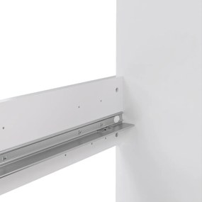 Fehér forgácslemez franciaágy ágyrács nélkül 140x200 cm Naia – Tvilum