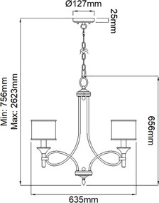Elstead Lighting LACEY KL-LACEY5-AP Csillár 5x60W/E14