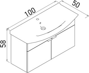 Purus mosdószekrény, 100 cm – TR785PNC1266