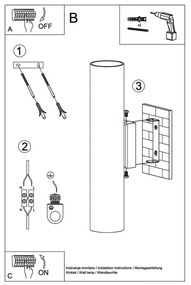 Castro II fekete falilámpa - Sollux