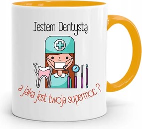 Sárga Fogorvos Ajándék Bögre És A Szupererőd? fényképes nyomattal