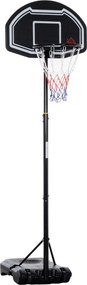 HOMCOM állítható hordozható kültéri kosárlabdaállvány — 160–210 cm magasság, PE palánk, kerekes tölthető talp — tinik és felnőttek | Aosom
