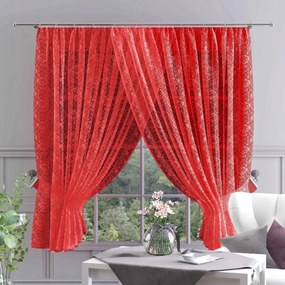 Modern jacquard függöny méteráru csipke piros 120 cm