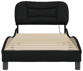 fekete szövet ágykeret LED-es matrac nélkül 80x200 cm 80x200 cm
