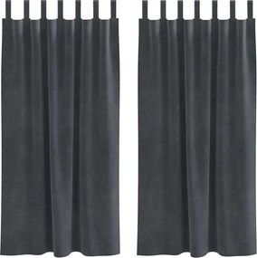 vidaXL Sötétítő függönyök 2 pcs Világosszürke 140 x 175 cm Bársony