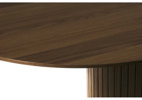 Barna étkezőasztal tölgyfa dekoros asztallappal 95x180 cm Nola – Unique Furniture