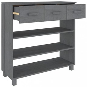 HAMAR sötétszürke tömör fenyőfa tálalóasztal 90 x 35 x 90 cm