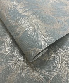 Holden Decor Essence Suzani kék ginkgo leveles fémhatású vlies tapéta – 66311
