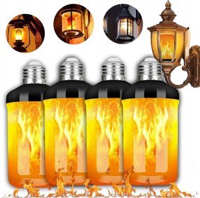 4X Led Izzó Lánggal, Kültéri Lámpa E27 Lánggal Halloweenre