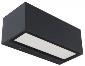 LED lámpatest , oldalfali , 2 irányú, 21W , meleg fehér , matt fekete , kültéri , IP54 , LUTEC , GEMINI