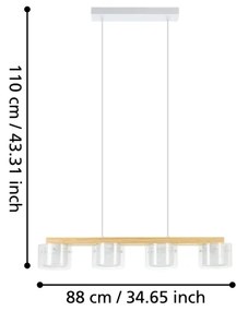 Eglo 900881 - LED RGBW Dimmelhető csillár zsinóron PORTICO-Z 4xLED/3,7W/230V