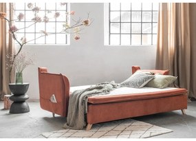 Téglavörös bársony kinyitható kanapé 225 cm Charming Charlie – Miuform