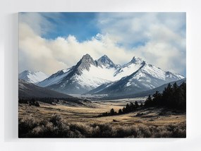 Poszter Tájkép Hegyek Csúcsok Hó Természet 80x60