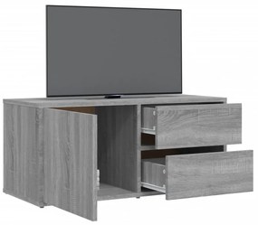 szürke sonoma színű szerelt fa TV-szekrény 80 x 34 x 36 cm