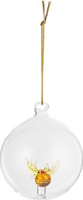 HANG ON  üveg karácsonyfadísz Ø 9cm ,szarvas
