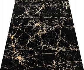 Szőnyeg 280x370 Glamour Fekete Arany Nappali Vastag