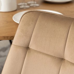 Szék bézs színben, bársony kárpittal RIO