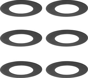 6 db-os fekete távtartó gyűrű készlet beépíthető spotlámpákhoz 7,5 - 13 cm - Spacer