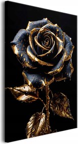 Vászonkép Fali dekoráció Csillogó rózsa Arany Fekete Glamour