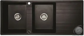 RIVA 2B 1D 1160x500 gránit mosogató METÁL FEKETE GRANMASTER