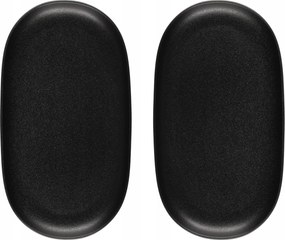 Kerámia Tányér Fekete Ovális, Magasabb Talppal 2 Db 32,5 X 17 CM Robuste