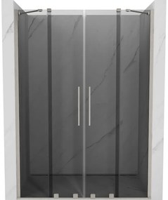 Mexen Velar Duo, tolózuhanyajtó nyitáshoz 140 cm, 8 mm szürke üveg, csiszolt acél, 871-140-000-42-97