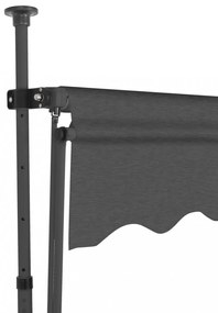 antracitszürke kézzel kihúzható LED-es napellenző 250 cm