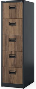 5 fiókos fém iratszekrény, antracit/dió, 460x1625.5x620 mm: SARA Eco Design